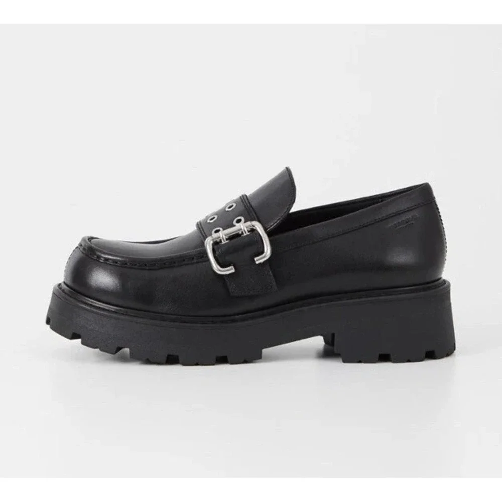 VAGABOND Shoemakers Cosmo 2.0 Women's Black Loafers Buckle EU 38, US 7.5-8, New
